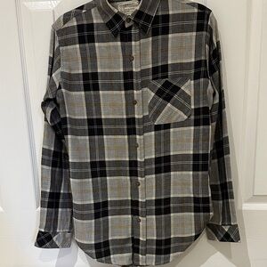 Current/Elliott Black and Gray Plaid Shirt